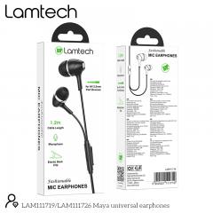 LAMTECH FASHIONABLE 3,5MM EARPHONES WITH MIC BLACK