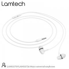 LAMTECH FASHIONABLE 3,5MM EARPHONES WITH MIC WHITE