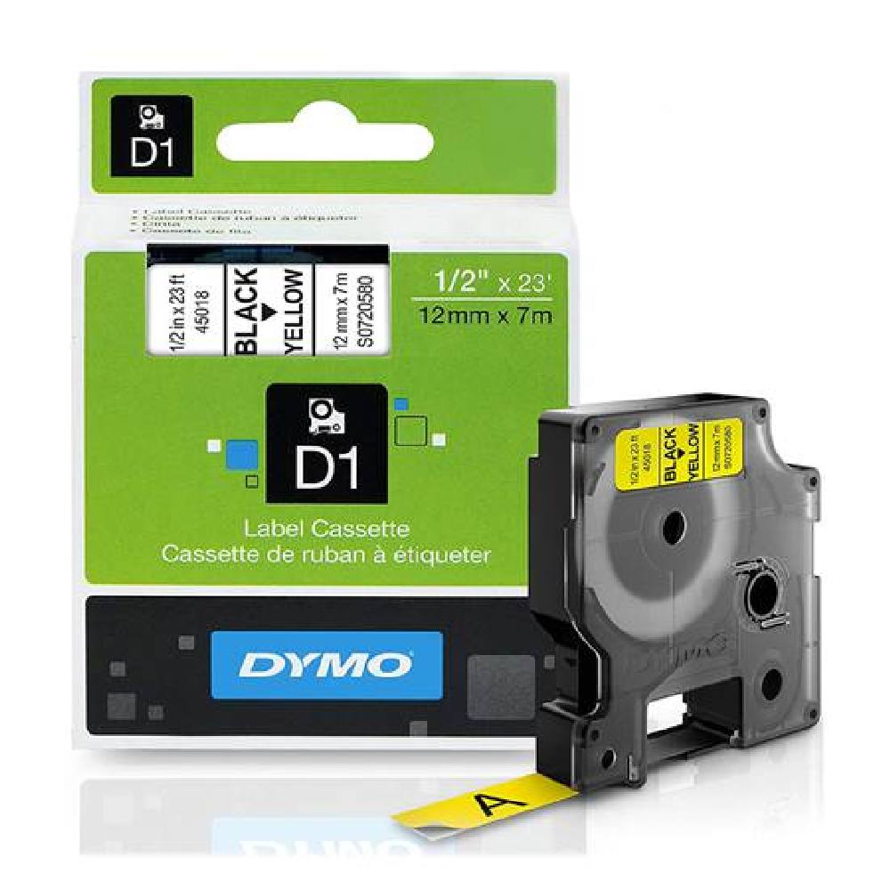 Ταινία Ετικετογράφου DYMO D1 (Μαύρα Γράμματα σε Κίτρινο Φόντο) (S0720580)