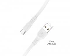 LAMTECH TYPE-C 3.0A FLAT CHARGING CABLE 1M WHITE