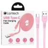LAMTECH TYPE-C 3.0A FLAT CHARGING CABLE 1M PINK