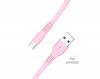 LAMTECH TYPE-C 3.0A FLAT CHARGING CABLE 1M PINK