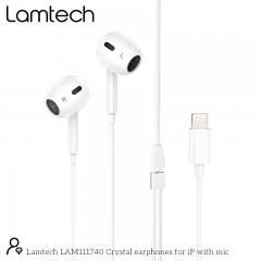 LAMTECH LIGHTNING WIRED EARPHONES WITH MICROPHONE WHITE