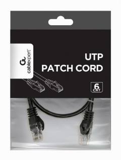 CABLEXPERT UTP CAT6 PATCH CORD 0.5M BLACK