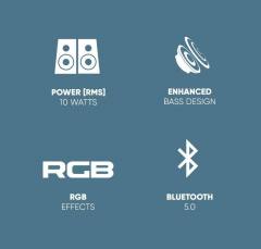 SONIC GEAR RGB BLUETOOTH 5.0 STEREO SYSTEM SPEAKER 2.0 iOX 2