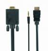 CABLEXPERT HDMI TO VGA AND AUDIO ADAPTER CABLE SINGLE PORT 3M BLACK