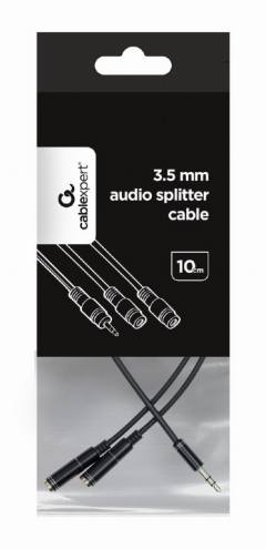 CABLEXPERT 3,5MM AUDIO SPLITTER CABLE 10CM BLACK