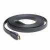 CABLEXPERT HIGH SPEED HDMI FLAT CABLE WITH ETHERNET 3M BLACK