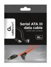 CABLEXPERT SERIAL ATA III 30CM DATA CABLE WITH 90 DEGREE BENT CONNECTOR METAL CLIPS BULK