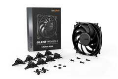 BEQUIET FAN SILENT WINGS 4 120MM PWM BL093, 4 PIN PWM, 1600RPM, 48,7CFM/82,74M3/H, 18,9 dB, Lifespan 300000h, BLACK, 5YW.