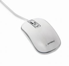 GEMBIRD USB WIRED OPTICAL MOUSE WHITE/SILVER