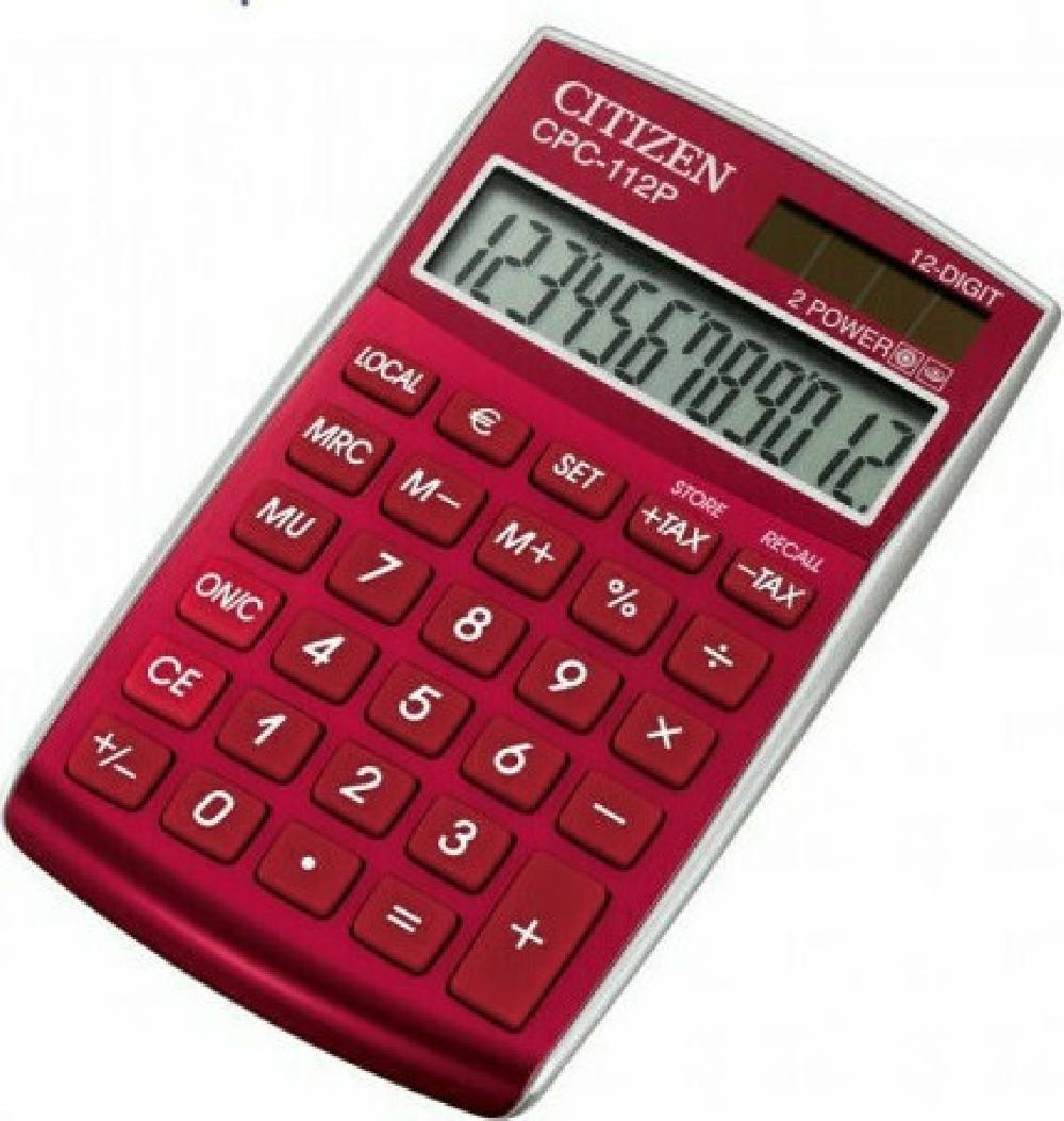Αριθμομηχανή COLOR Citizen CPC-112, Κόκκινη