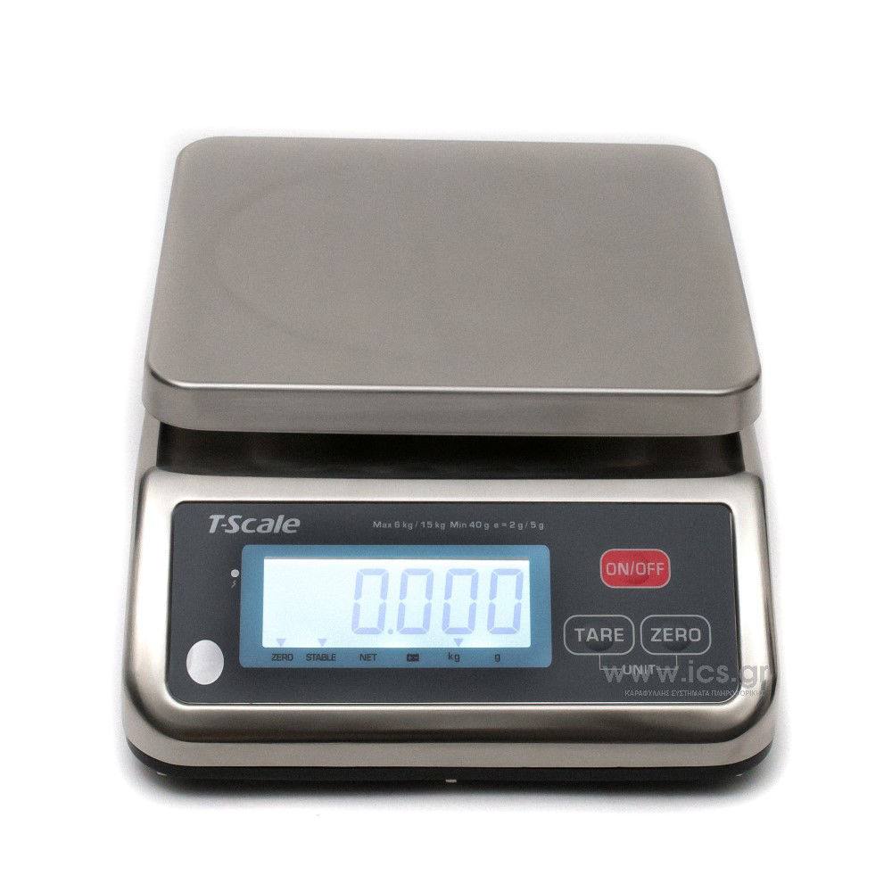 Αδιάβροχος ζυγός inox βαρέως τύπου T-SCALE S29 ΜR, (6kg - 2gr),