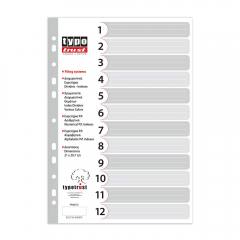 Typotrust Διαχωριστικά A4 Αριθμητικά Πλαστικά 1-12 (FP40112) (TYPFP40112)