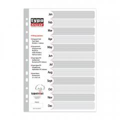 Typotrust Διαχωριστικά A4 12 Μήνες (Αγγλικά) Πλαστικά (FP40212) (TYPFP40212)