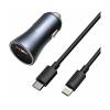 Baseus Car Charger Golden Contactor Pro Dual Quick Charger U+C, PD 3.0, QC 4+, SCP FCP AFC (with USB - Type C 1m cable) Gray (TZ
