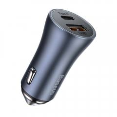Baseus Car Charger Golden Contactor Pro Dual Quick Charger U+U PD 3.0, QC 4+ SCP FCP AFC 40W Dark Gray (CCJD-A0G) (BASCCJD-A0G)