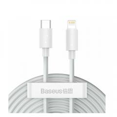 Baseus Lightning Simple Wisdom cable (2pcs/set) PD 20W 5A 1.5m White (TZCATLZJ-02) (BASTZCATLZJ-02)