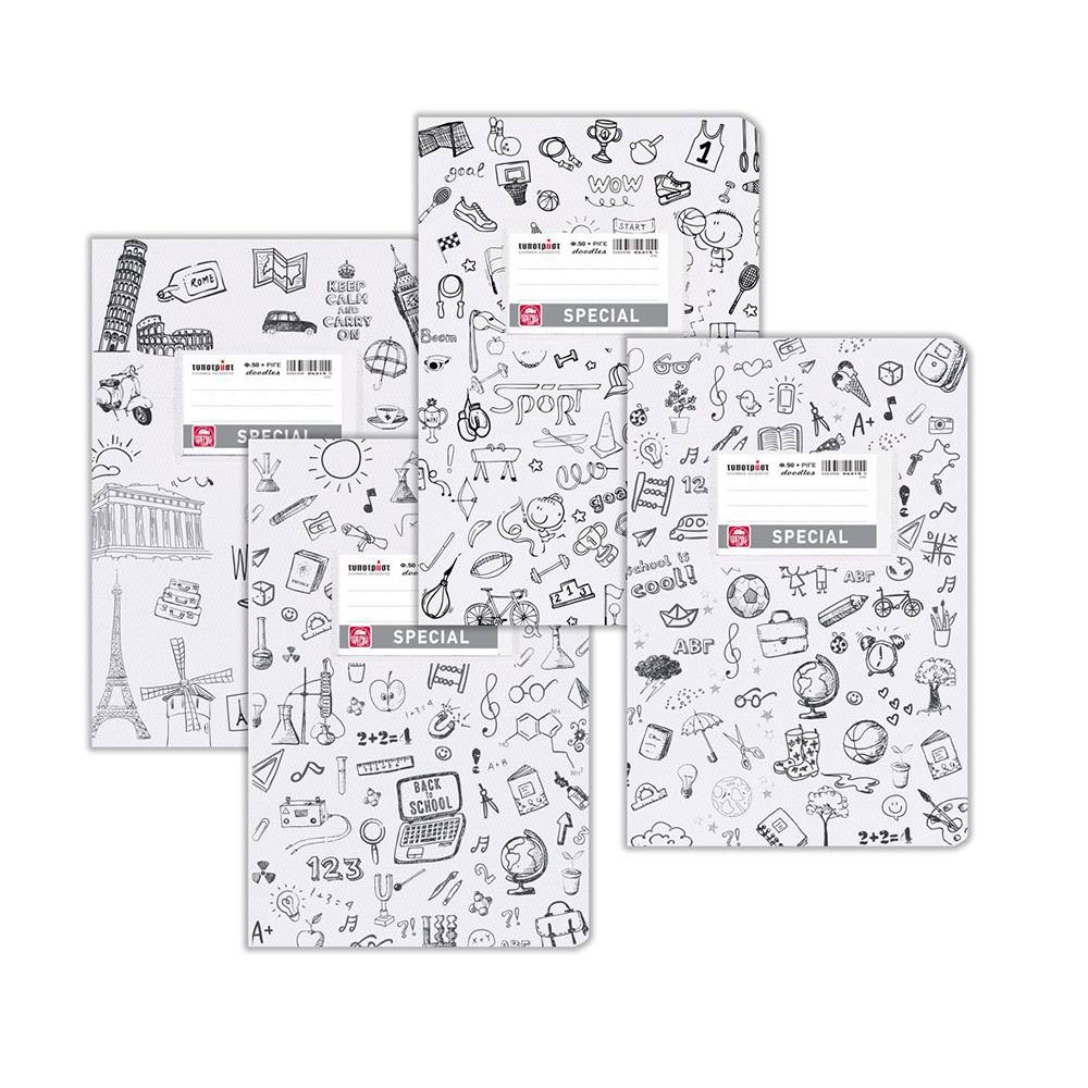 Typotrust Doodle Τετράδιο Λευκό Ριγέ 17x25 50φ. (4315) (TYP4315)