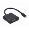 CABLEXPERT USB TYPE-C TO HDMI ADAPTER CABLE 4K@30HZ 15CM BLACK RETAIL PACK