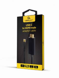 CABLEXPERT USB-C MALE TO HDMI-MALE ADAPTER 4K 60HZ 2M BLACK RETAIL PACK