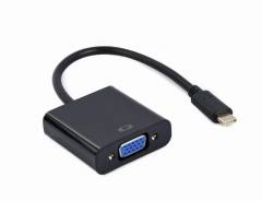 CABLEXPERT USB TYPE-C TO VGA ADAPTER CABLE 15CM BLACK RETAIL PACK