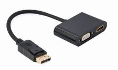 CABLEXPERT DISPLAYPORT MALE TO HDMI FEMALE+VGA FEMALE ADAPTER CABLE BLACK