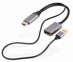 CABLEXPERT ACTIVE 4K HDMI MALE TO DISPLAYPORT FEMALE ADAPTER BLACK RETAIL PACK