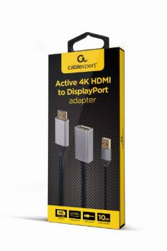 CABLEXPERT ACTIVE 4K HDMI MALE TO DISPLAYPORT FEMALE ADAPTER BLACK RETAIL PACK