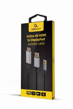 CABLEXPERT 4K HDMI MALE TO DISPLAYPORT MALE ADAPTER CABLE 2M BLACK RETAIL PACK