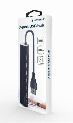 GEMBIRD USB 2.0 7-PORT HUB BLACK