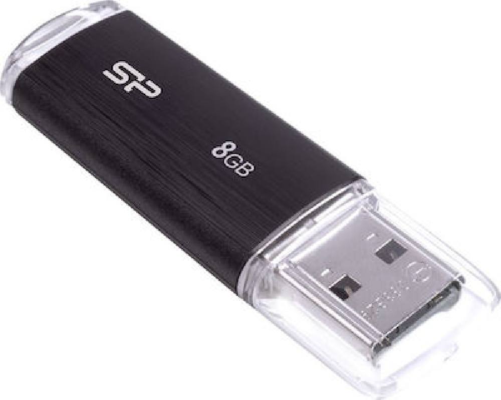 SILICON POWER USB Flash Drive Ultima II-I, 8GB, USB 2.0, μαύρο
