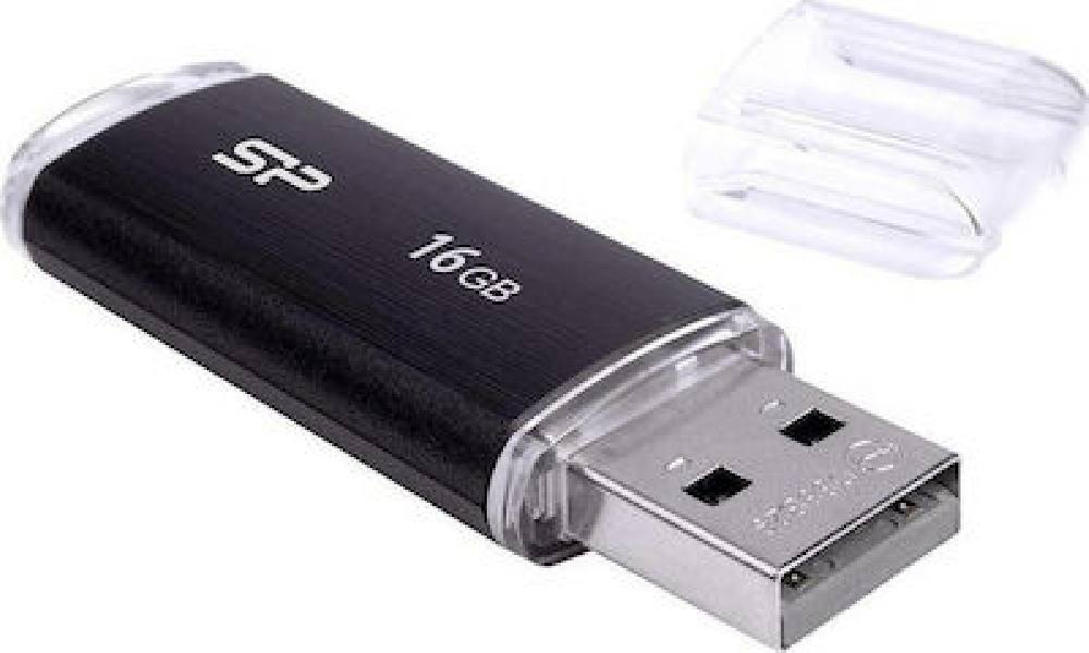 SILICON POWER USB Flash Drive Ultima II-I, 16GB, USB 2.0, μαύρο