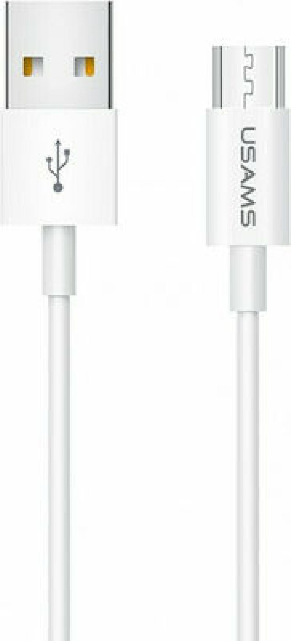 USAMS καλώδιο Micro USB σε USB US-SJ284, 2A, 1m, λευκό