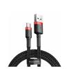 Baseus Cafule Braided USB 2.0 Cable USB-C male - USB-A male Μαύρο 2m (CATKLF-C91) (BASCATKLF-C91)