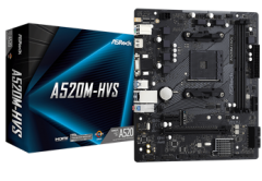 ASROCK MB A520M-HVS, SOCKET AMD AM4, CS AMD A520, 2 DIMM SOCKETS DDR4, DSUB/HDMI, LAN GIGABIT, MICRO-ATX, 2YW.