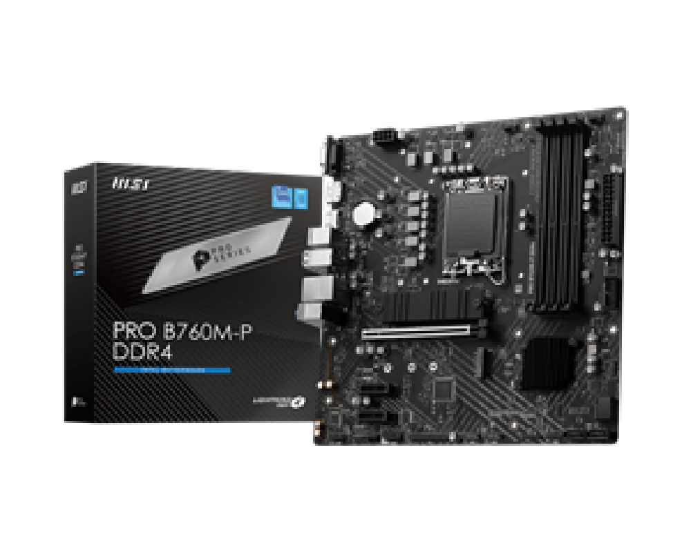 MSI MB B760M-P DDR4, SOCKET INTEL LGA1700 13th/12th GEN, CS INTEL B760, 4 DIMM SOCKETS DDR4, VGA, DP/HDMI,  LAN INTEL GIGABIT, W