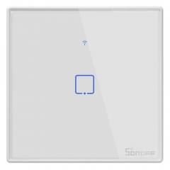 Sonoff TX T2 Χωνευτός Διακόπτης Τοίχου Wi-Fi για Έλεγχο Φωτισμού με Πλαίσιο και Ένα Πλήκτρο Φωτιζόμενος Λευκός (TX-T2EU1C) (SONT