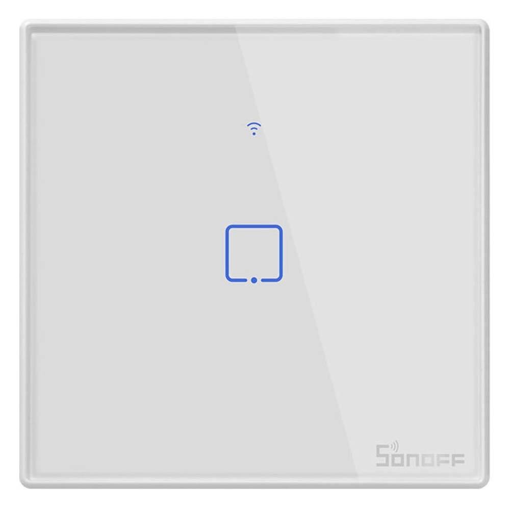 Sonoff TX T2 Χωνευτός Διακόπτης Τοίχου Wi-Fi για Έλεγχο Φωτισμού με Πλαίσιο και Ένα Πλήκτρο Φωτιζόμενος Λευκός (TX-T2EU1C) (SONT