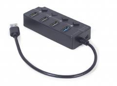 GEMBIRD 4-PORT USB HUB (1XUSB3.1+3XUSB2.0) WITH SWITCHES