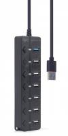 GEMBIRD 7-PORT USB HUB (1XUSB3.1+6XUSB2.0) WITH SWITCHES