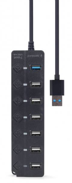 GEMBIRD 7-PORT USB HUB (1XUSB3.1+6XUSB2.0) WITH SWITCHES