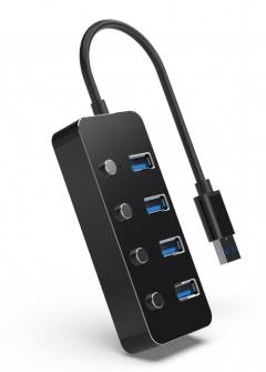 GEMBIRD USB3.1 (GEN1) POWERED 4-PORT HUB WITH SWITCHES
