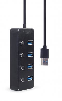 GEMBIRD USB3.1 (GEN1) POWERED 4-PORT HUB WITH SWITCHES
