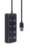 GEMBIRD USB3.1 (GEN1) POWERED 4-PORT HUB WITH SWITCHES