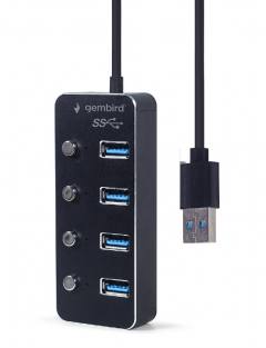 GEMBIRD USB3.1 (GEN1) POWERED 4-PORT HUB WITH SWITCHES