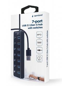 GEMBIRD 7-PORT USB3.1 (GEN1) HUB WITH SWITCHES