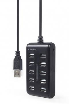 GEMBIRD 10-PORT USB 2.0 HUB BLACK