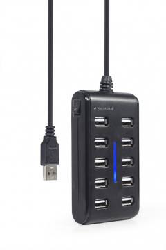 GEMBIRD 10-PORT USB 2.0 HUB BLACK