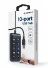 GEMBIRD 10-PORT USB 2.0 HUB BLACK